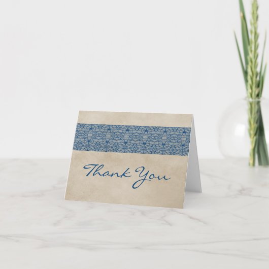 Blue Rustic Lace - Hartelijk dank Bedankkaart (Voorkant)