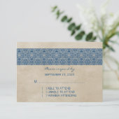 Blue Rustic Lace Response Kaart (Staand voorkant)
