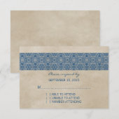 Blue Rustic Lace Response Kaart (Voorkant / Achterkant)