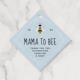 Blue Rustic Mama naar Bee Baby shower Bedankjes Labels