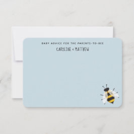 Blue Rustic Mama to bee Baby shower Advice Kaart