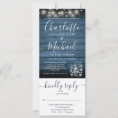 Blue Rustic Mason Jars lichten allemaal in één bru Kaart (Voorkant)