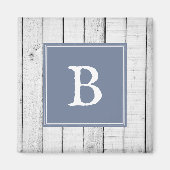Blue Rustic Monogram Magnet (Voorkant)