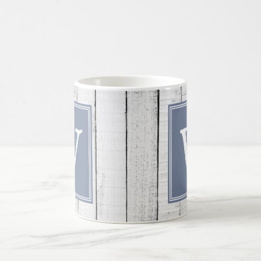 Blue Rustic Monogram Mok (Center)