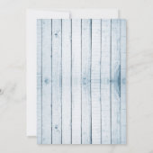 Blue Rustic Monogram sparen de datum aankondiging (Achterkant)