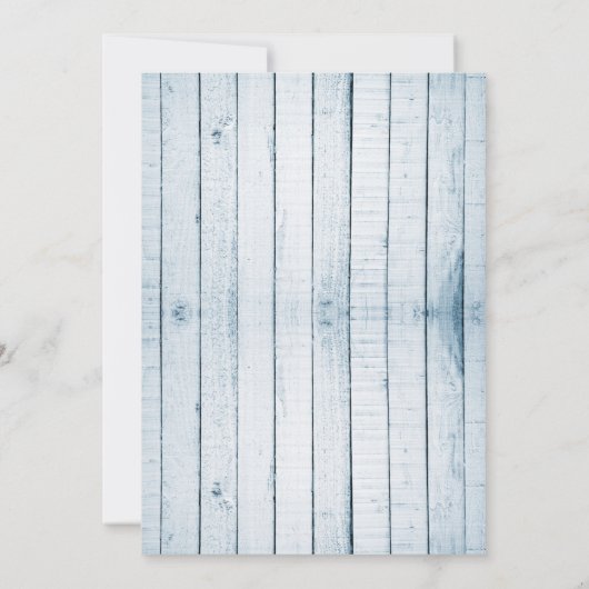 Blue Rustic Monogram sparen de datum aankondiging (Achterkant)