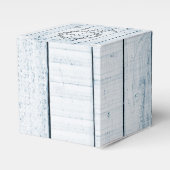 Blue Rustic Monogram Wedding Favor Box Bedankdoosjes (Voorkant Zijde)