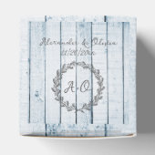 Blue Rustic Monogram Wedding Favor Box Bedankdoosjes (Bovenkant)