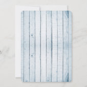 Blue Rustic Monogram Wedding Uitnodiging (Achterkant)