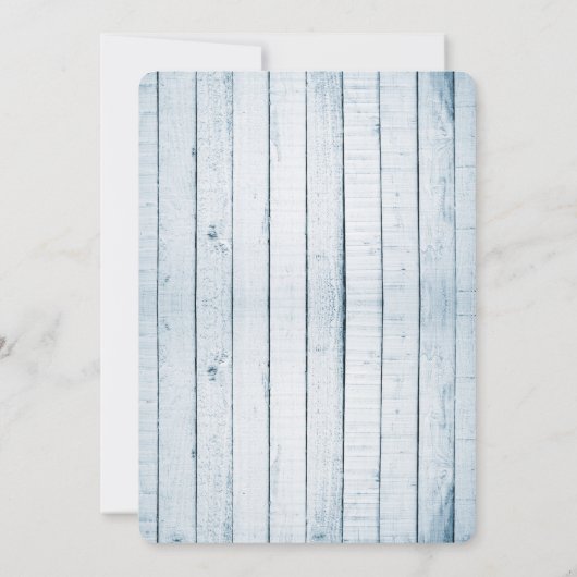 Blue Rustic Monogram Wedding Uitnodiging (Achterkant)