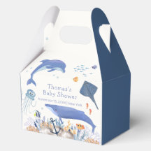 Blue Rustic Ocean Dolphin Whale Boy Baby shower