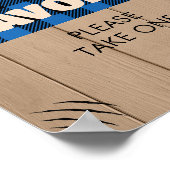 Blue Rustic Plaid Lumberjack Baby shower Favoriete Poster (Hoek)