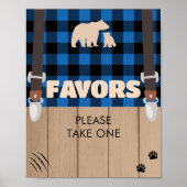 Blue Rustic Plaid Lumberjack Baby shower Favoriete Poster (Voorkant)