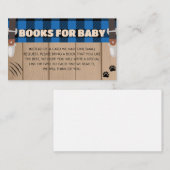 Blue Rustic Plaid Lumberjack Boeken voor Baby Informatiekaartje (Voorkant / Achterkant)