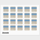 Blue Rustic Quatrefoil Hartelijk dank, Stickers (Vel)
