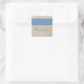 Blue Rustic Quatrefoil Hartelijk dank, Stickers (Tas)