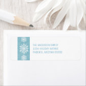 Blue Rustic Snowflake Holiday Etiket (Insitu)