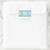 Blue Rustic Snowflake Holiday Vierkante Sticker (Tas)