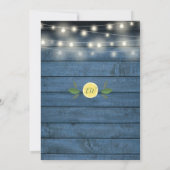 Blue Rustic String Lights Vrijgezellenfeest Kaart (Achterkant)