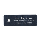 Blue Rustic Tree Woodgrain Return Address Label (Voorkant)