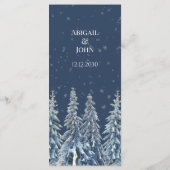 Blue Rustic Winter Forest Wedding Menu (Achterkant)