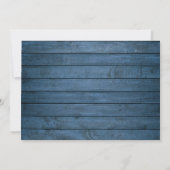 Blue Rustic Wood Floral Wildflower Foto bruiloft Kaart (Achterkant)