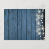 Blue Rustic Wood Gold Heart Calendar Save the Date Aankondigingskaart (Achterkant)
