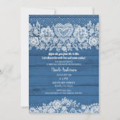 Blue Rustic Wood Lace Farmhouse Vrijgezellenfeest Kaart (Voorkant)