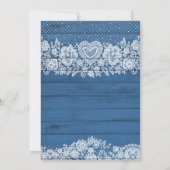 Blue Rustic Wood Lace Farmhouse Vrijgezellenfeest Kaart (Achterkant)