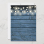 Blue Rustic Wood Mason Jar String Lights Floral Save The Date (Achterkant)