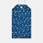 Blue Rustic Wood Mason Jars Lights Vrijgezellenfee Cadeaulabel (Achterkant)