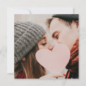 Blue Rustic Wood String Light Square Photo Weddens Kaart (Achterkant)