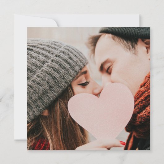 Blue Rustic Wood String Light Square Photo Weddens Kaart (Achterkant)