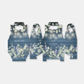 Blue Rustic Wood String Lights Foliage Wedding Bedankdoosjes (Uitgevouwen)