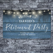 Blue Rustic Wood String Lights Retirement Party Spandoek