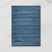 Blue Rustic Wood String Lights Wedding Dank je Plaatskaartje (Achterkant)
