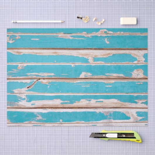 Blue Rustic Wood  Tissuepapier (Craft)