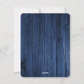 Blue Rustic Wooden Flat Holiday Fotokaart Feestdagenkaart (Achterkant)