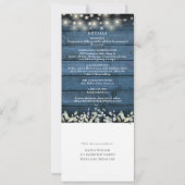 Blue Rustige Foliage Mason Jars in één bruiloft Kaart (Achterkant)