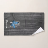 Blue Rustive Butterfly Bath Towel Set Bad Handdoek (Handdoek)