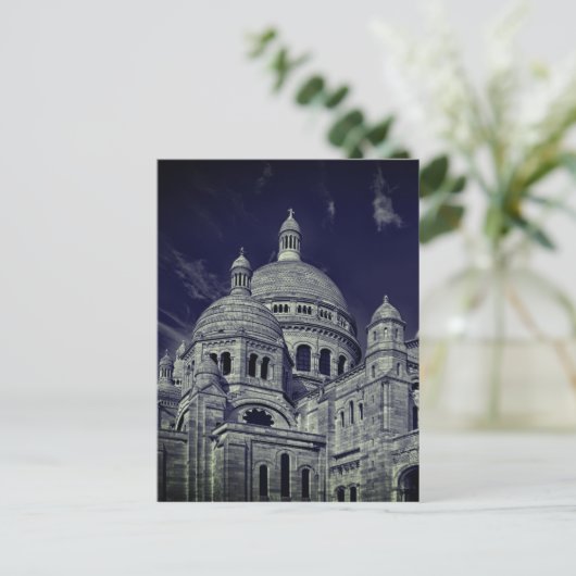 Blue Sacre Coeur Parijs Europa Reizen Briefkaart (Staand voorkant)