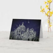 Blue Sacre Coeur Parijs Europa Reizen Kaart (Gele Bloem)