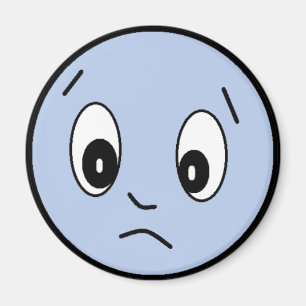 Blue Sad Face Magnet
