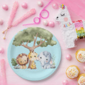 BLUE SAFARI BABY SHOWER PAPIEREN BORDJE (Feest)