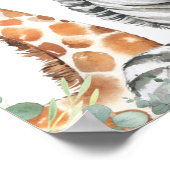 Blue Safari Floral Baby shower Welcome Sign Poster (Hoek)