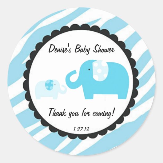 Blue Safari Olifant Sticker (Voorkant)