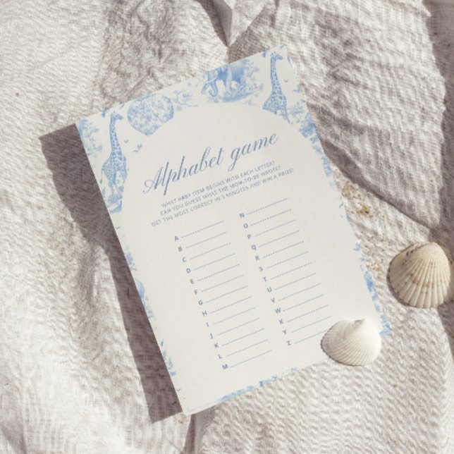 Blue Safari Toile de Jouy Alphabet Games (Creator heeft geüpload)