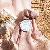 Blue Safari Toile de Jouy Baby Shower Bedankjes Labels