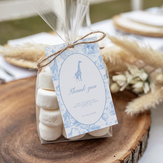 Blue Safari Toile de Jouy Baby Shower  Cadeaulabel