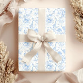 Blue Safari Toile de Jouy Baby Shower Cadeaupapier